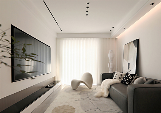 杭州錦潤公寓93㎡三居室現代裝修效果圖